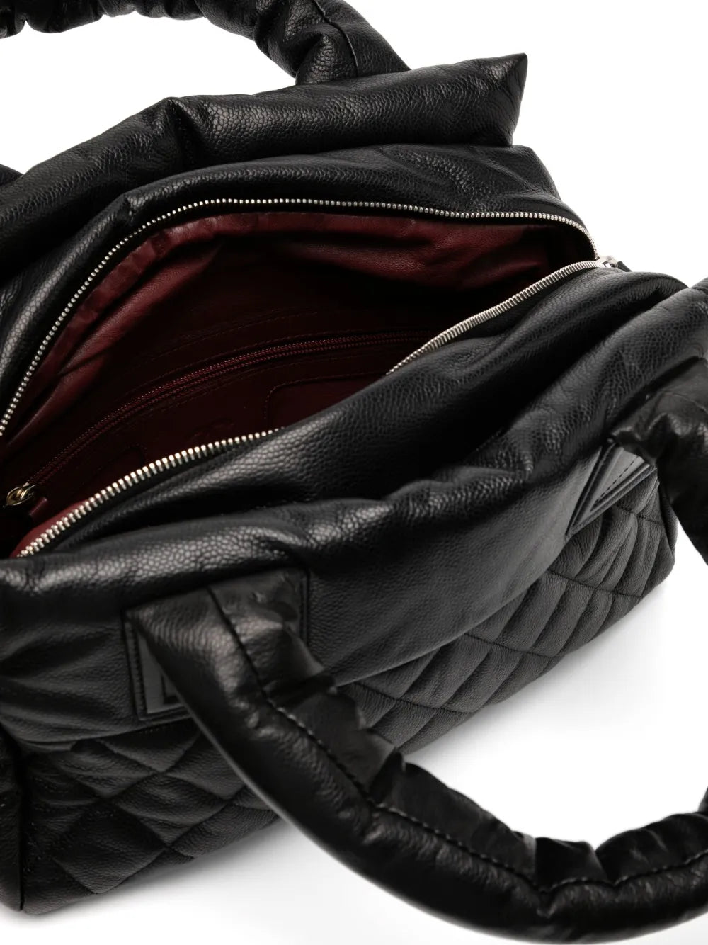 Pre-OwnedCHANEL Pre-OwnedChanel Medium Shopping Travel Tote Bag Plush Diamond Quilted Caviar Leather
