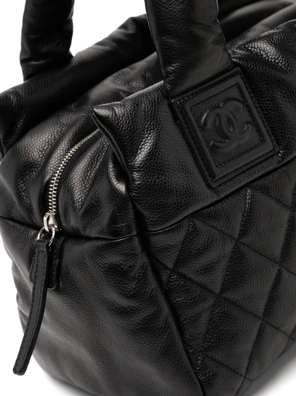 Pre-OwnedCHANEL Pre-OwnedChanel Medium Shopping Travel Tote Bag Plush Diamond Quilted Caviar Leather