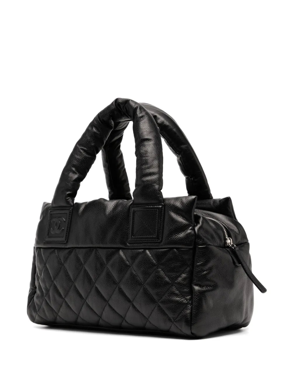 Pre-OwnedCHANEL Pre-OwnedChanel Medium Shopping Travel Tote Bag Plush Diamond Quilted Caviar Leather