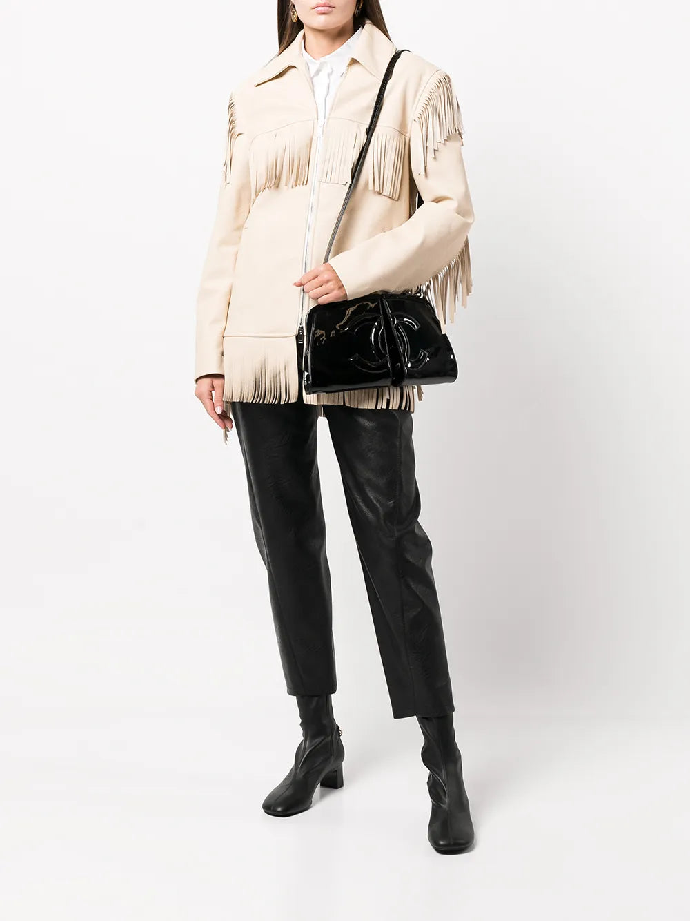 Pre-OwnedCHANEL Pre-OwnedSplit Frame logo shoulder bag