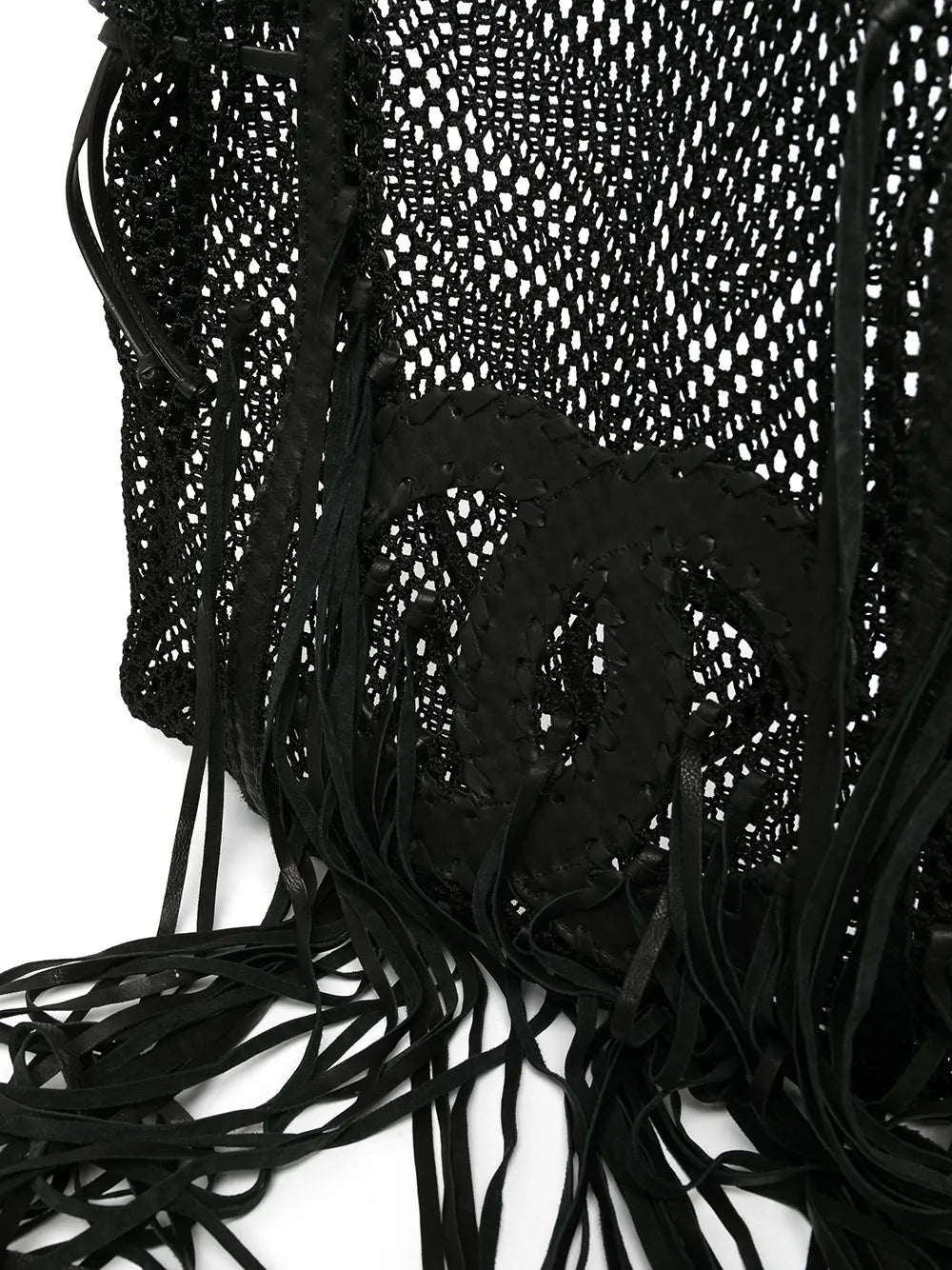 Pre-OwnedCHANEL Pre-Owned2011 Resort large logo fringed tote