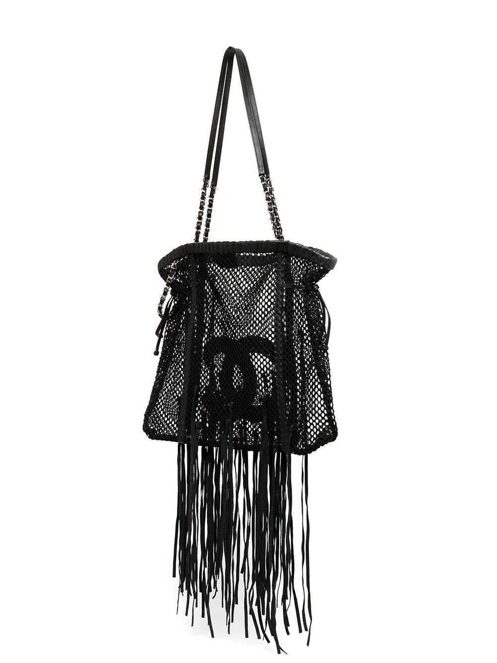 Pre-OwnedCHANEL Pre-Owned2011 Resort large logo fringed tote