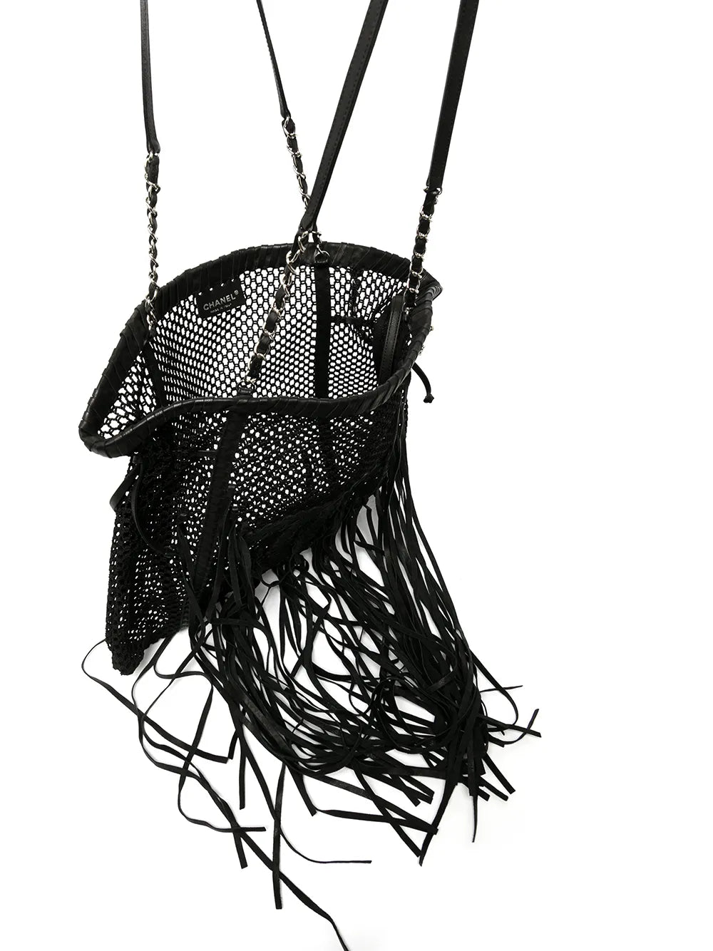 Pre-OwnedCHANEL Pre-Owned2011 Resort large logo fringed tote