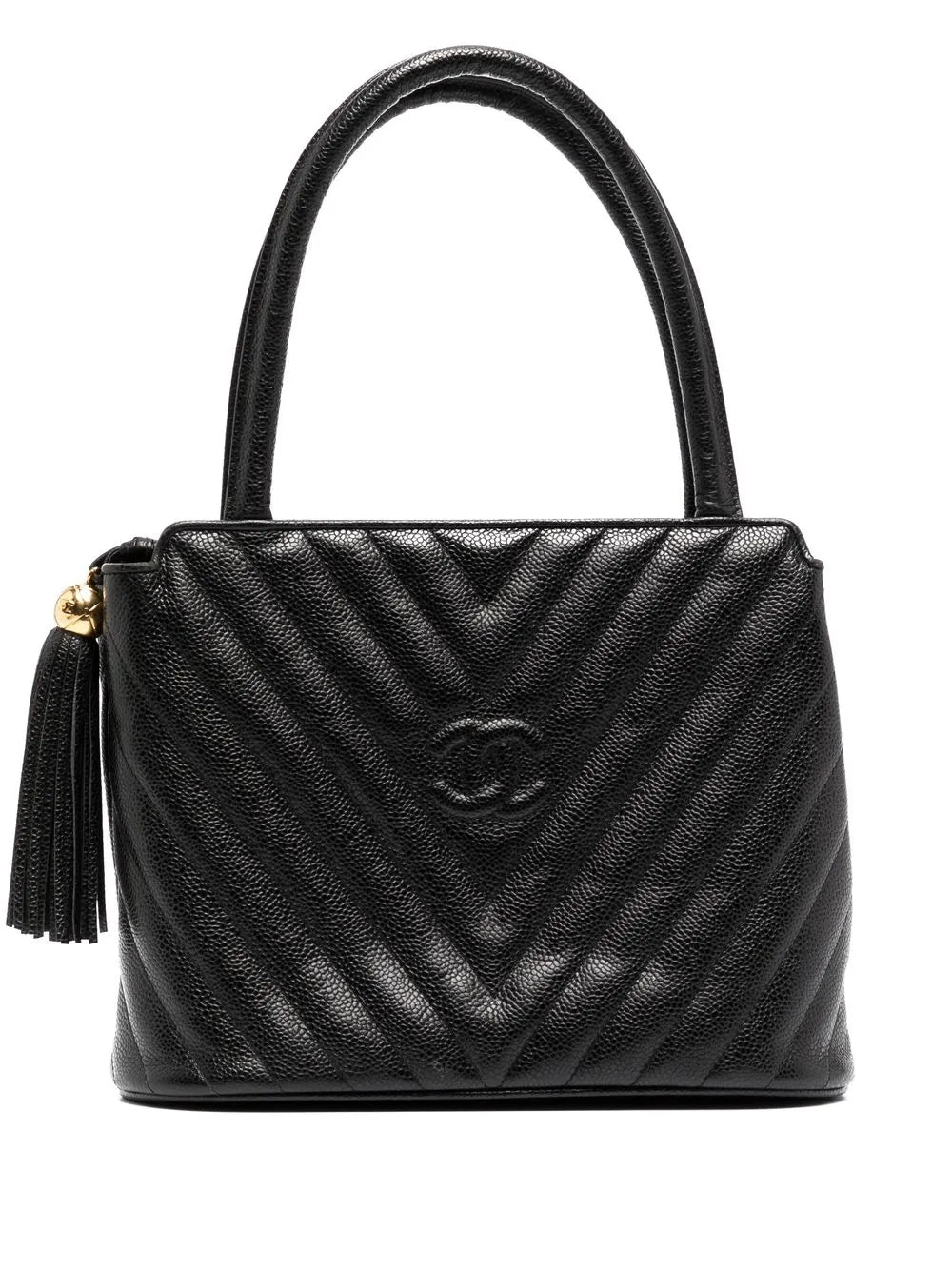 Pre-OwnedCHANEL Pre-Owned1992 CC V-stitch top-handle bag