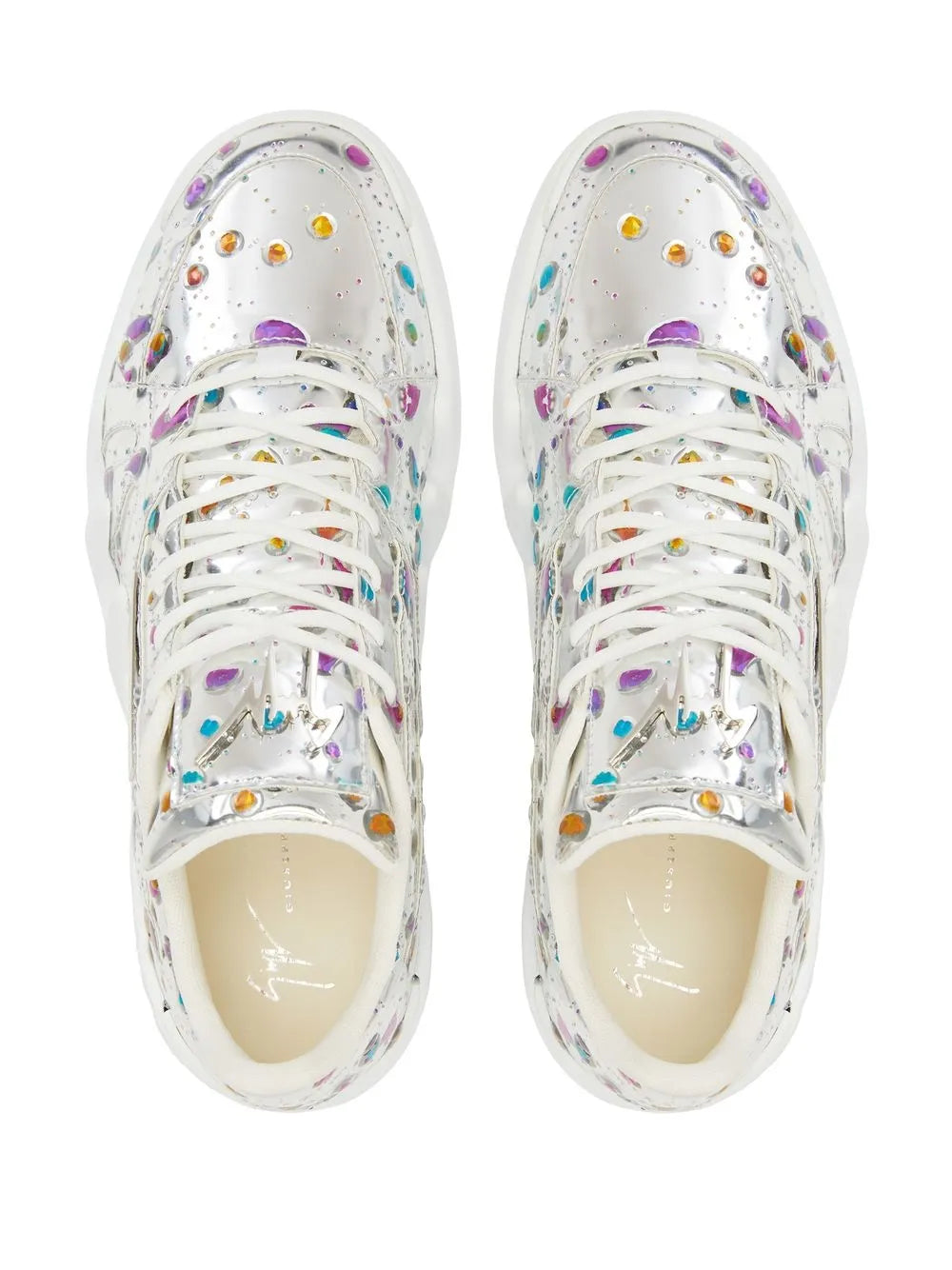 Giuseppe Zanotti Talon Abstract-Print Lace-Up Low-Top  Sneakers