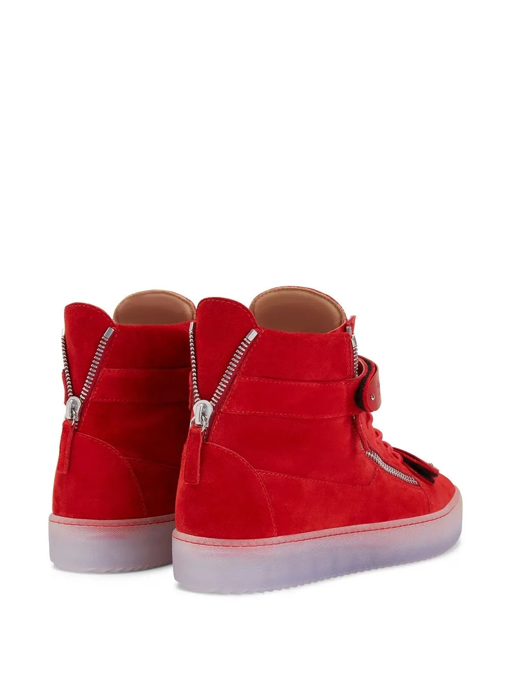 Giuseppe Zanotti Coby Velour Double-Straps Mid-Top Sneakers