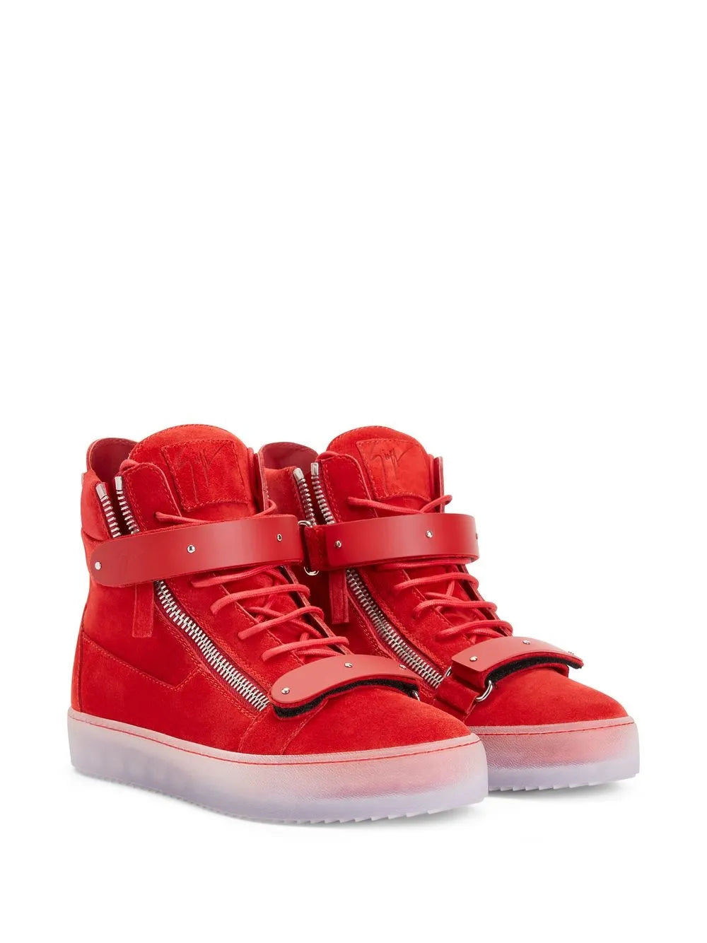 Giuseppe Zanotti Coby Velour Double-Straps Mid-Top Sneakers