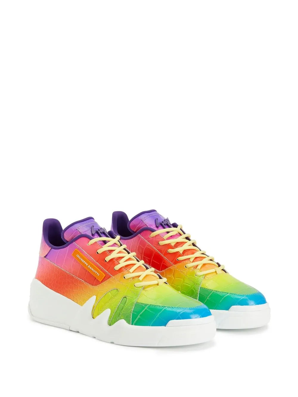 Giuseppe Zanotti Rainbow Crocodile-Effect Sneakers