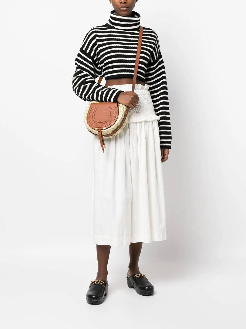 Chlo?arci Raffia crossbody bag