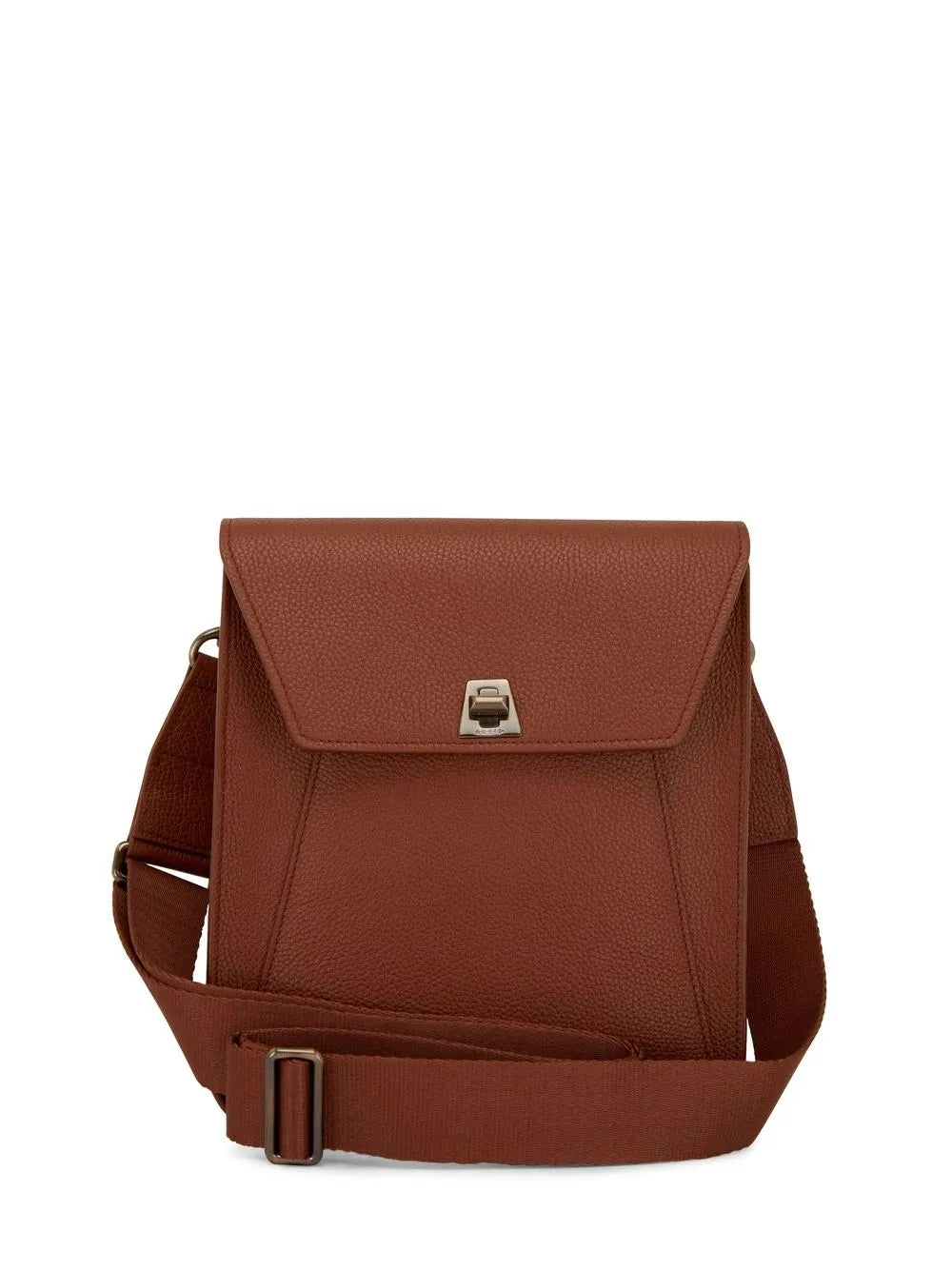 Akristwist-lock leather crossbody bag
