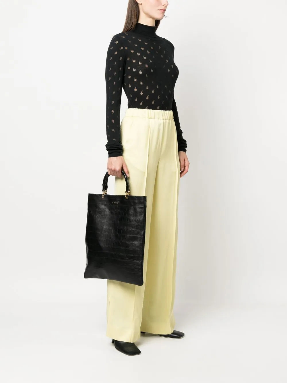 Jil Sandercrocodile-effect leather tote