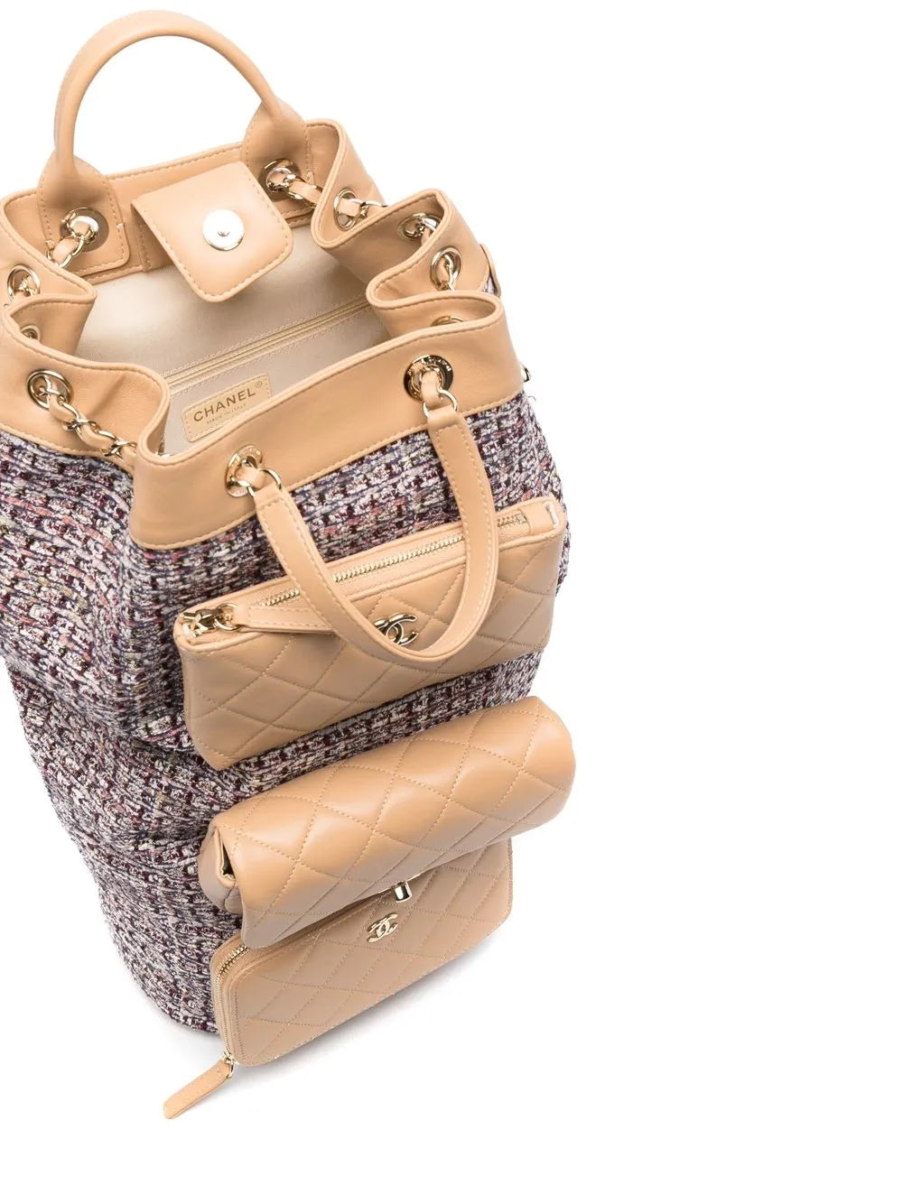 Pre-OwnedCHANEL Pre-Owned2019 multi-pocket tweed backpack