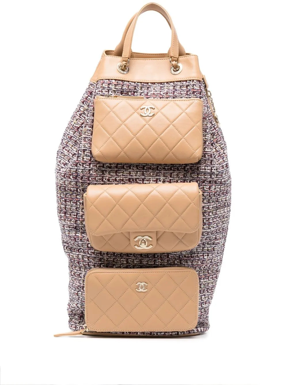 Pre-OwnedCHANEL Pre-Owned2019 multi-pocket tweed backpack