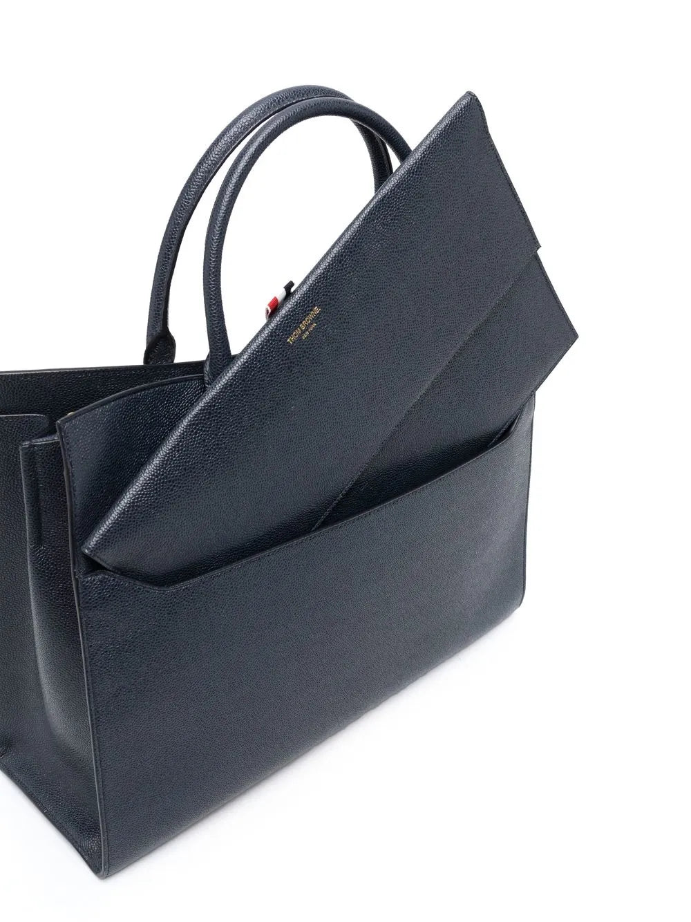 Thom Brownepebbled-leather Duet tote
