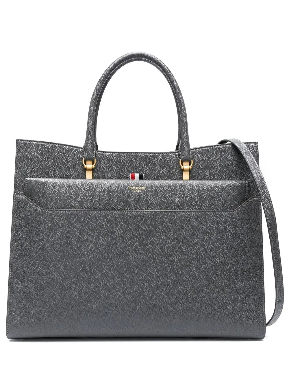 Thom Brownepebble grain leather tote bag
