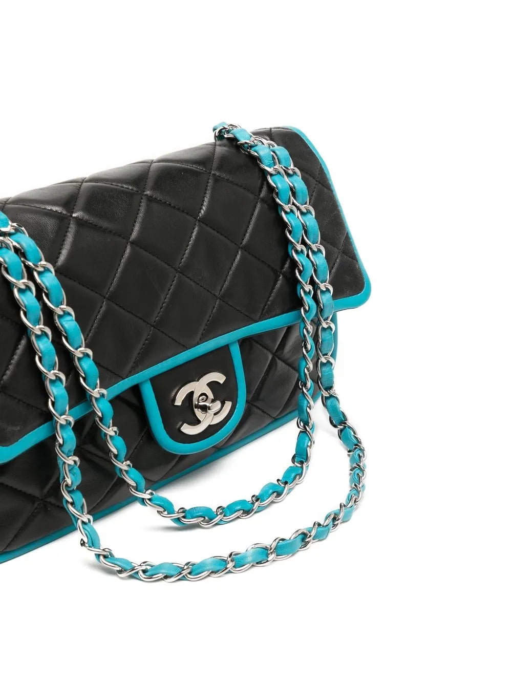 Pre-OwnedCHANEL Pre-Owned2007-2008 Double Flap Bicolour shoulder bag