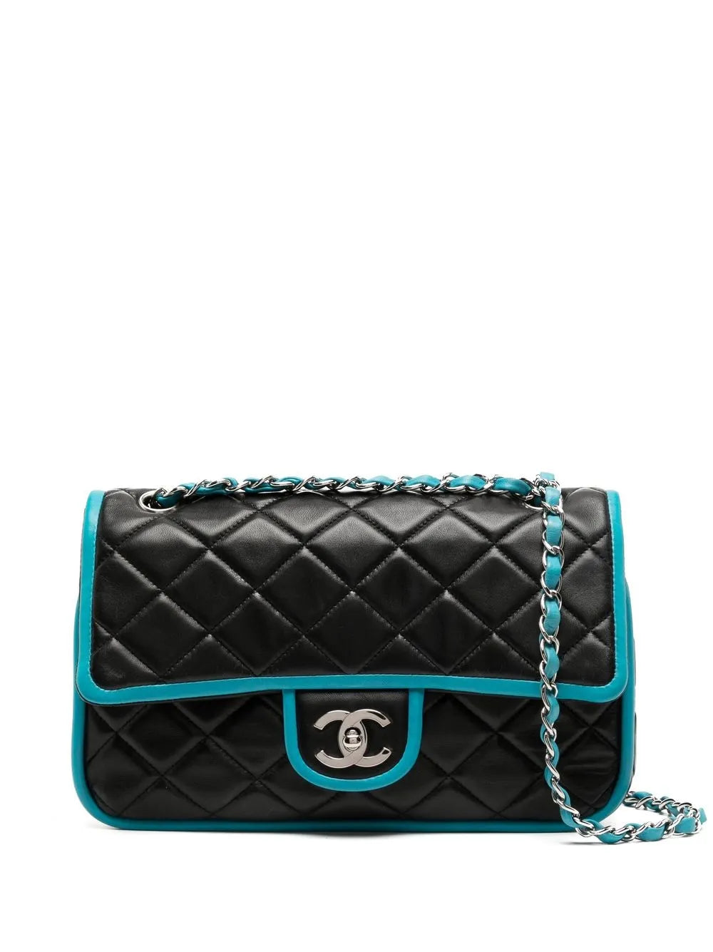 Pre-OwnedCHANEL Pre-Owned2007-2008 Double Flap Bicolour shoulder bag