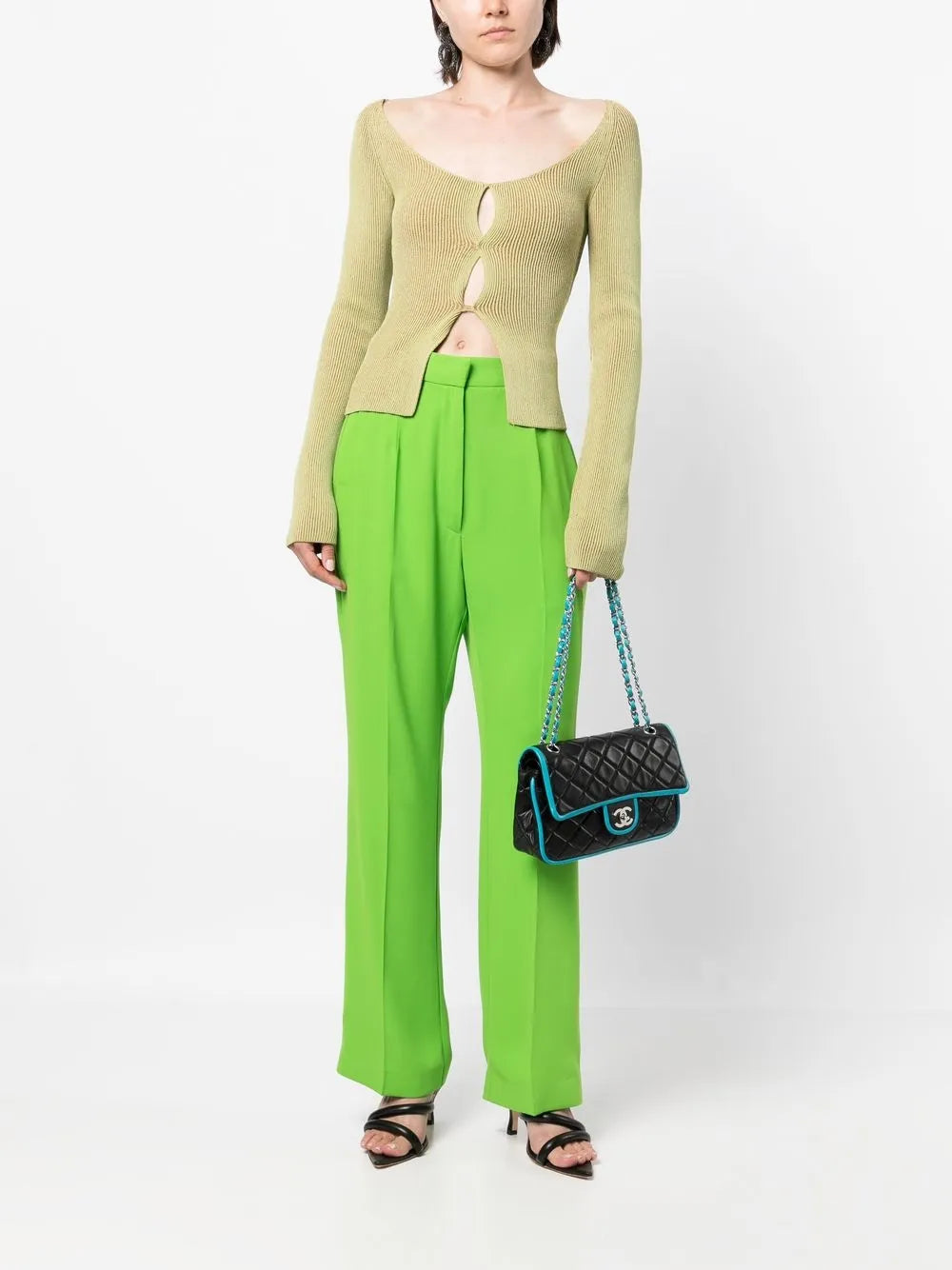 Pre-OwnedCHANEL Pre-Owned2007-2008 Double Flap Bicolour shoulder bag