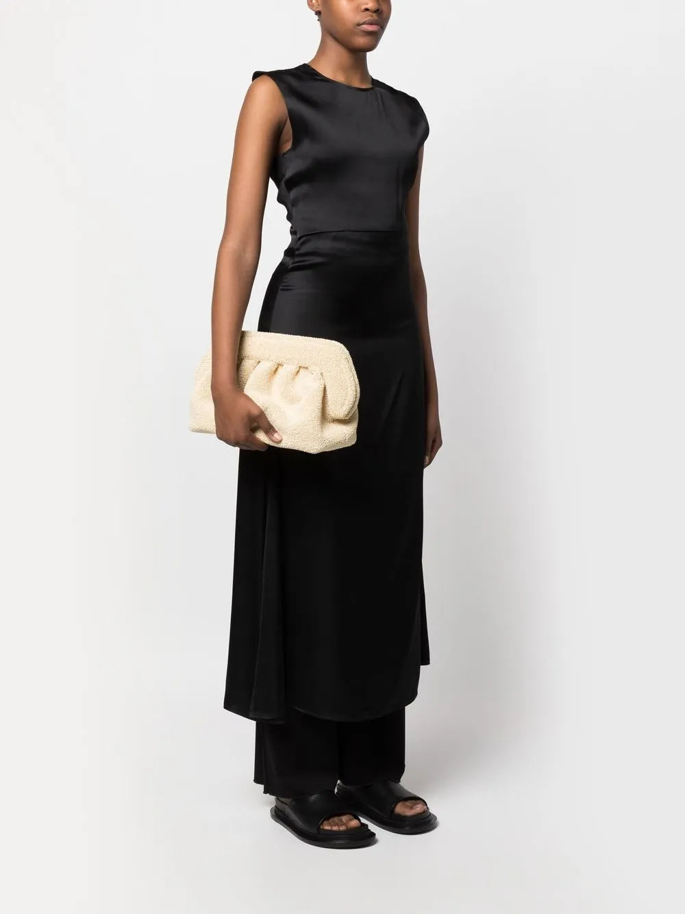 Themoir?e-fur clutch bag