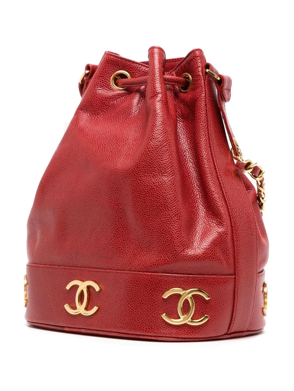 Pre-OwnedCHANEL Pre-Owned1992 Triple CC drawstring bucket bag