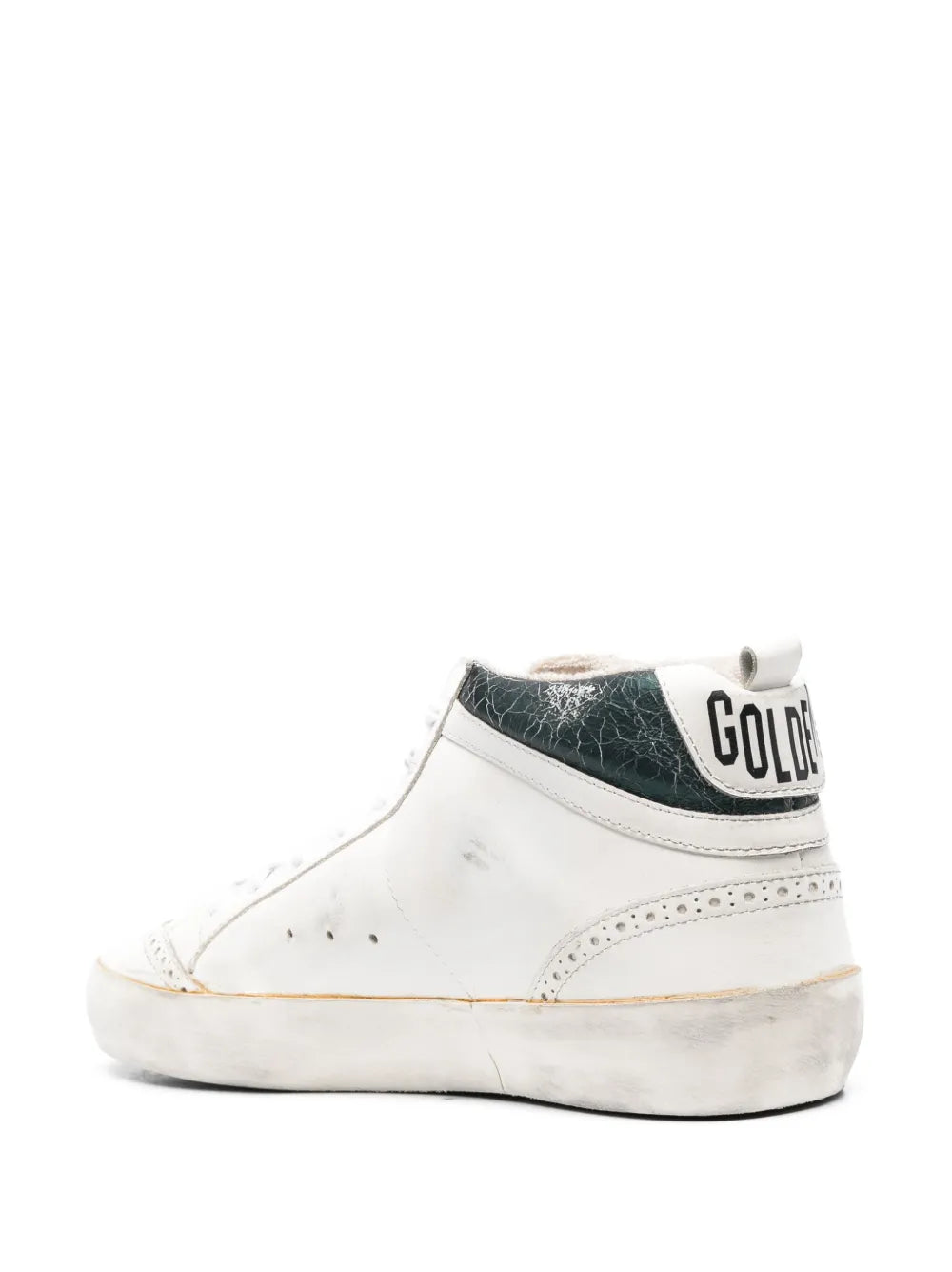 Golden Goose Cracked-Effect Mid Star Sneakers