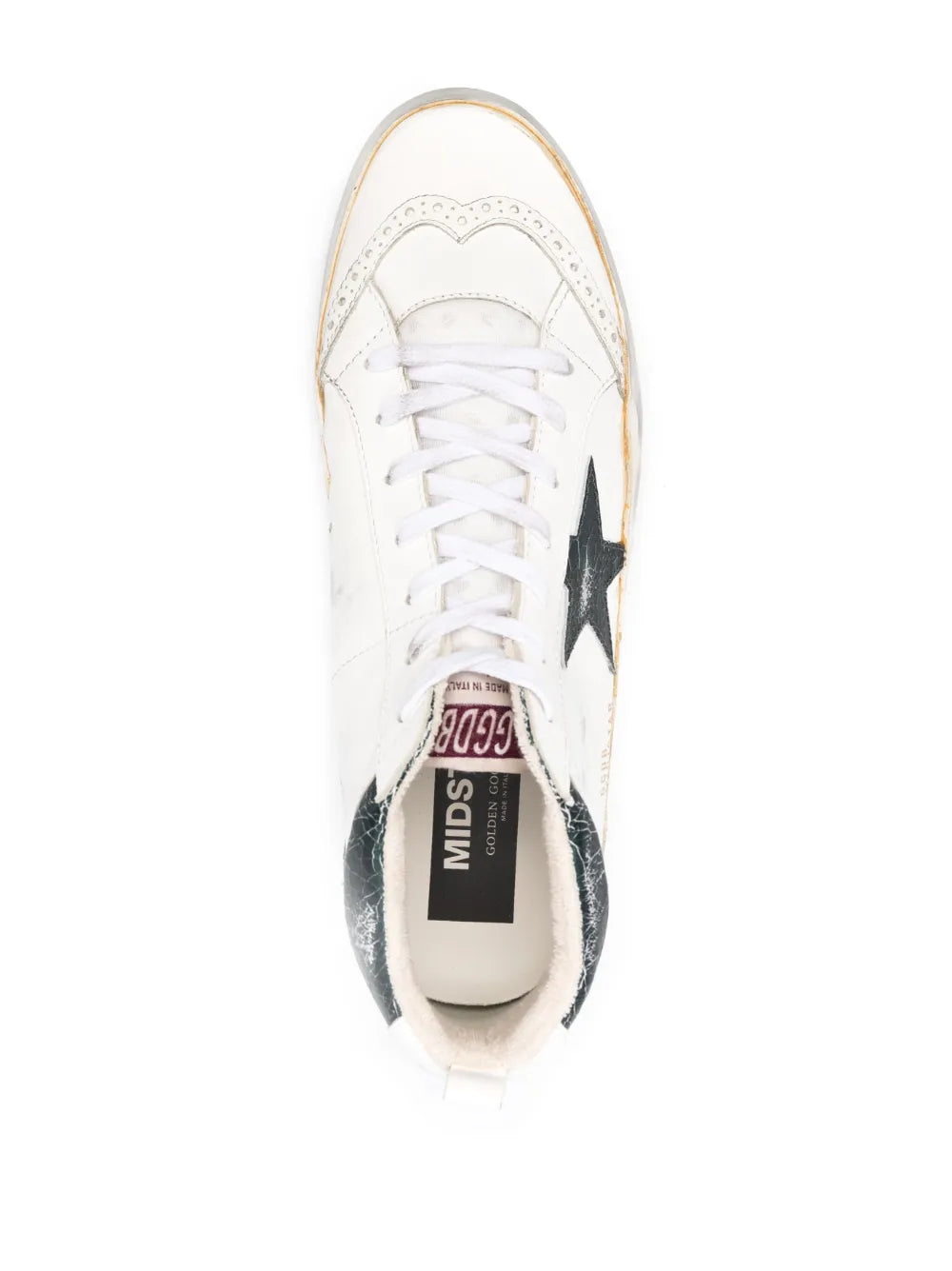 Golden Goose Cracked-Effect Mid Star Sneakers