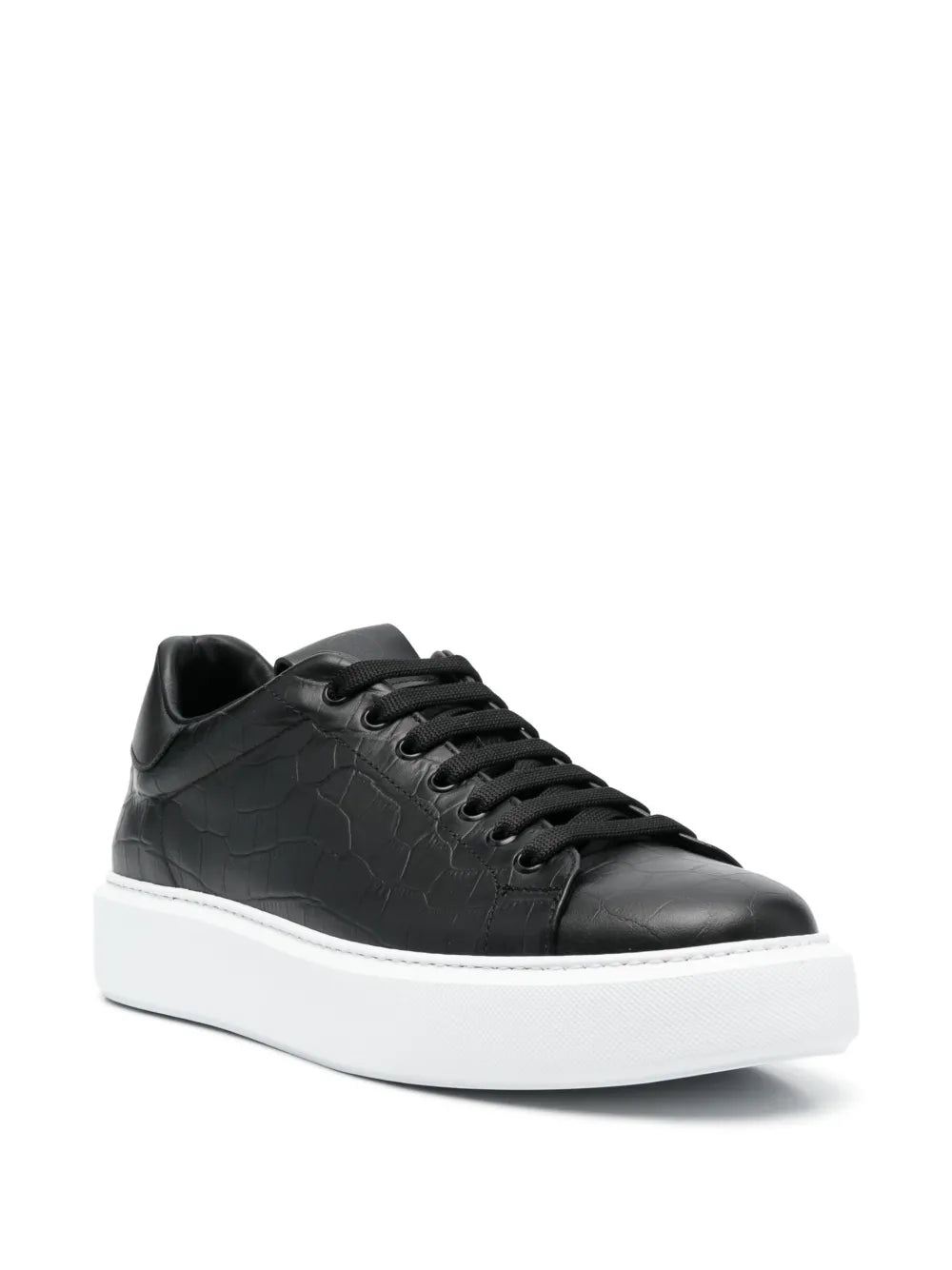 Giuliano Galiano Road Crocodile-Embossed Sneakers