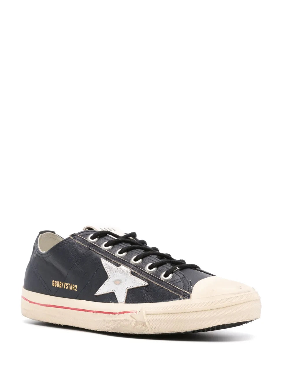 Golden Goose V-Star Distressed-Effect Leather Sneakers