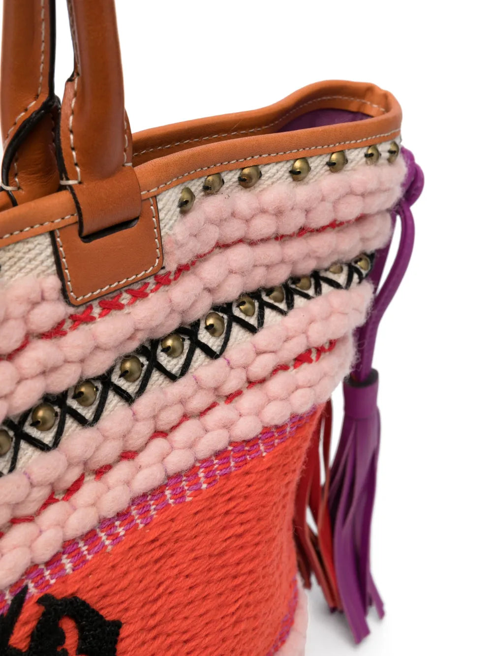 PUCCIembroidered logo striped tote bag