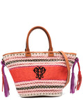 PUCCIembroidered logo striped tote bag