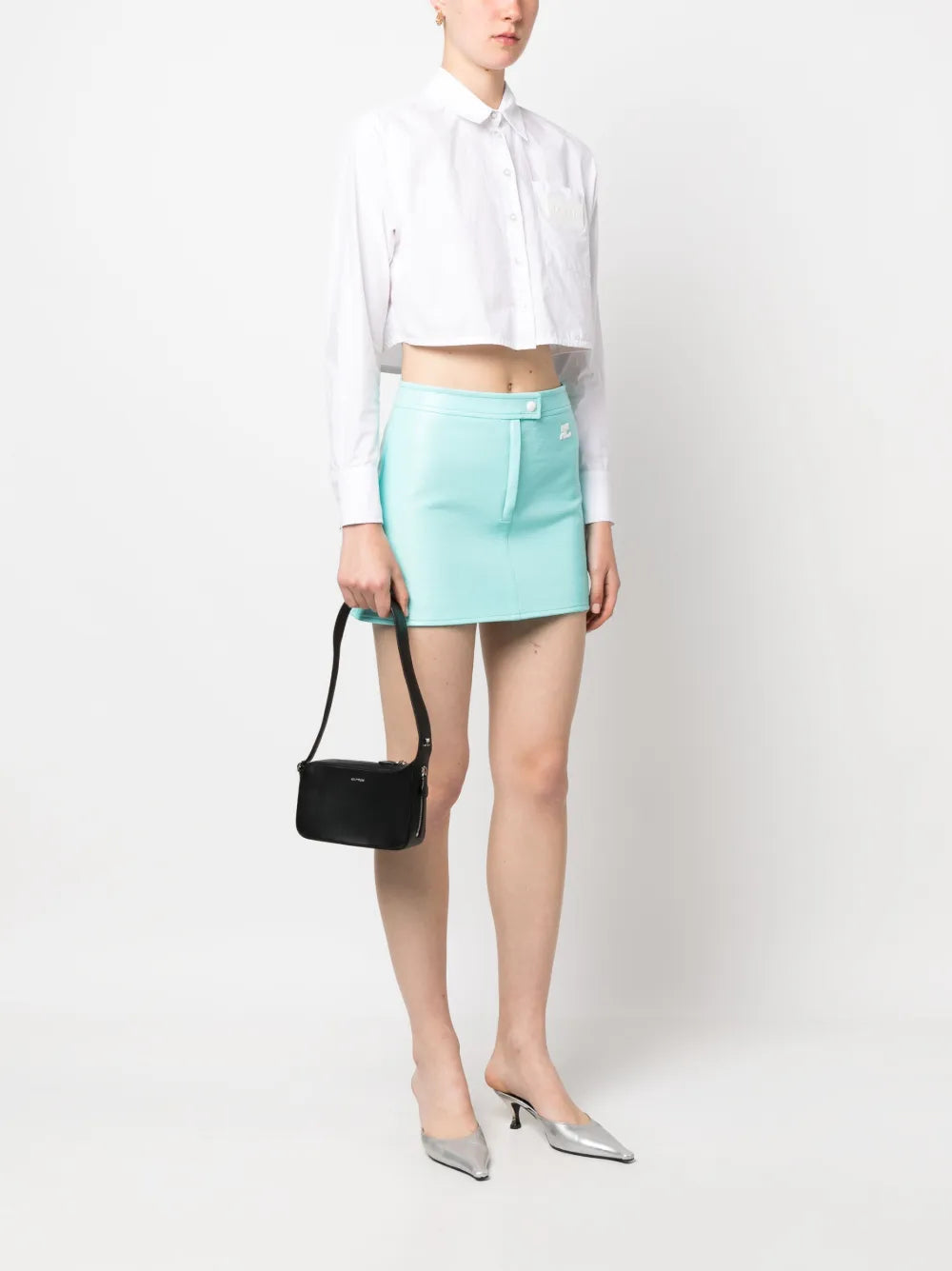 Courr?eszipped leather shoulder bag