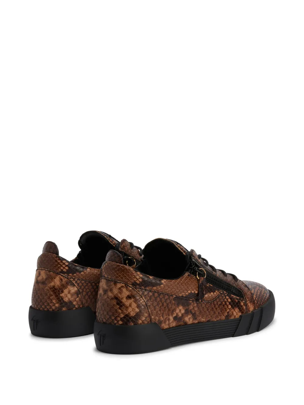 Giuseppe Zanotti Frankie Snakeskin-Print Leather Sneakers