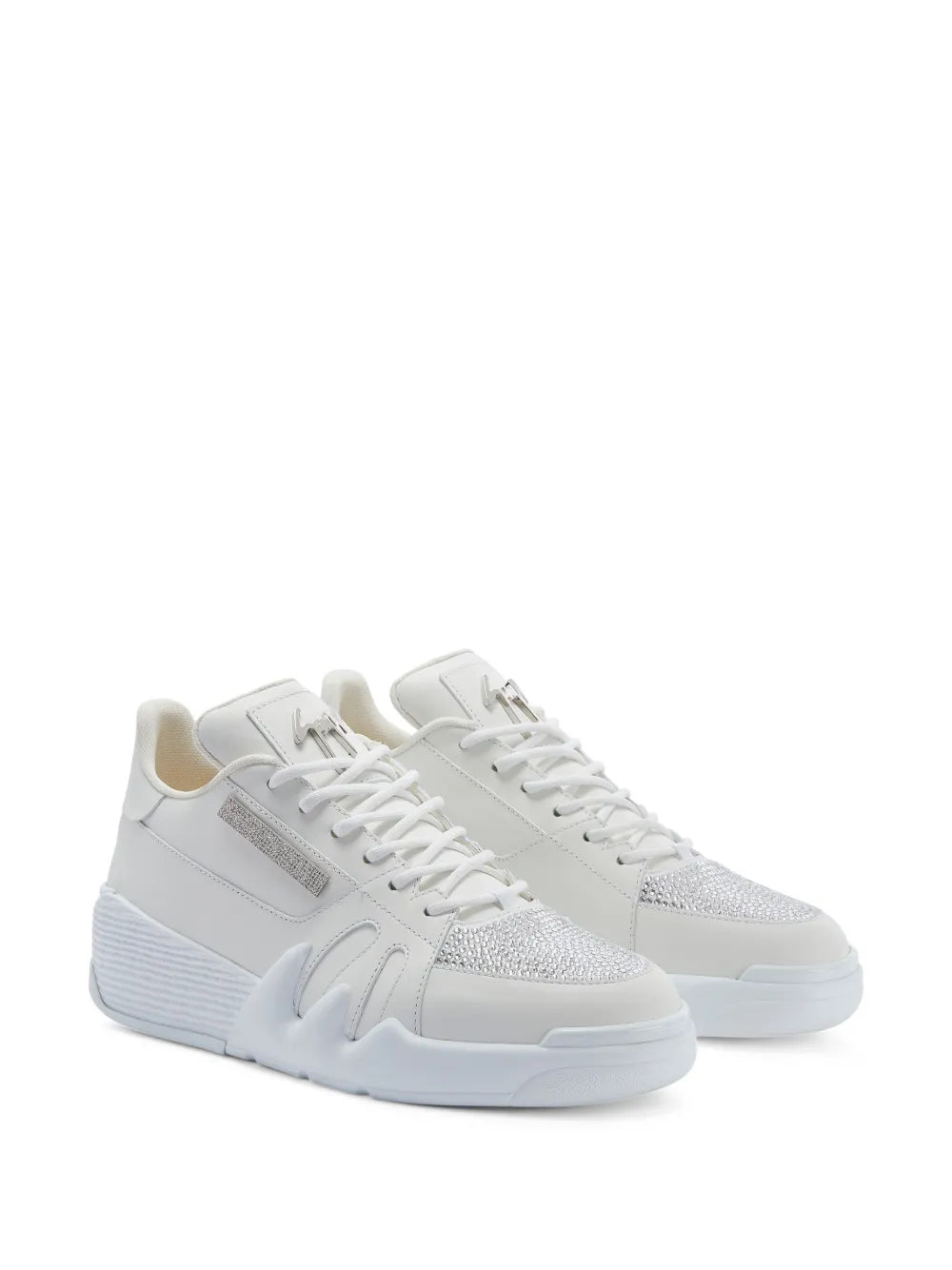 Giuseppe Zanotti Talon Rhinestone-Embellished Leather Sneakers