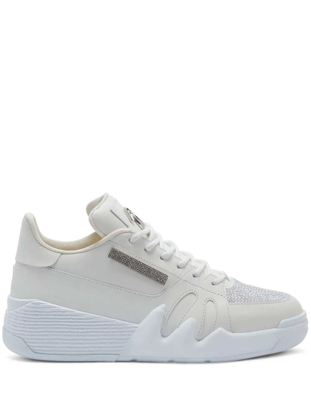 Giuseppe Zanotti Talon Rhinestone-Embellished Leather Sneakers