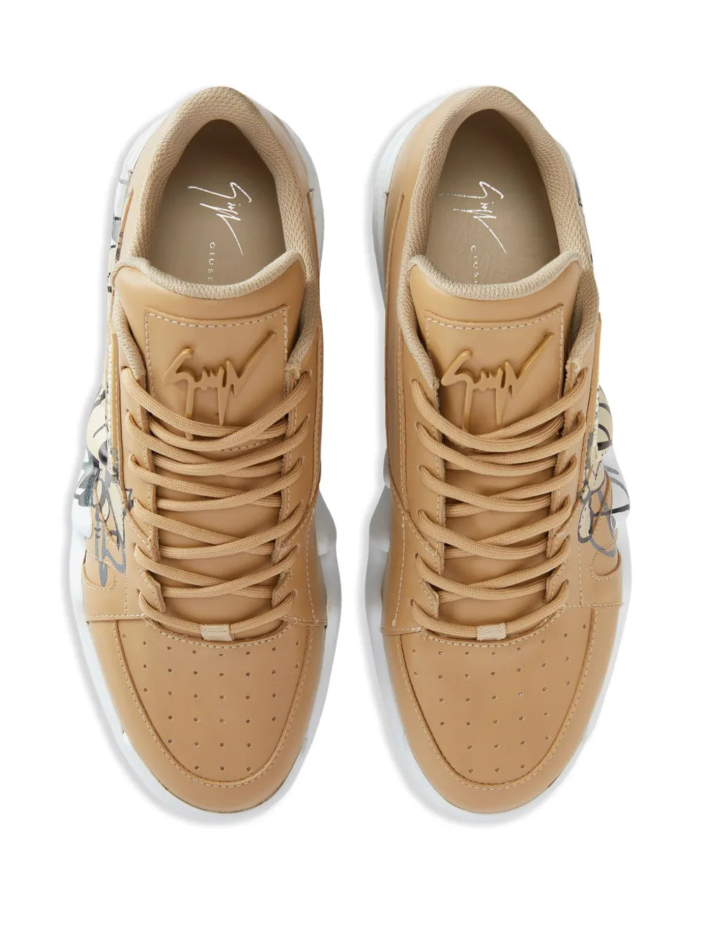 Giuseppe Zanotti Talon Graffiti-Print Low-Top Sneakers