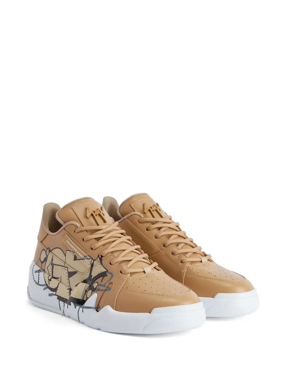 Giuseppe Zanotti Talon Graffiti-Print Low-Top Sneakers