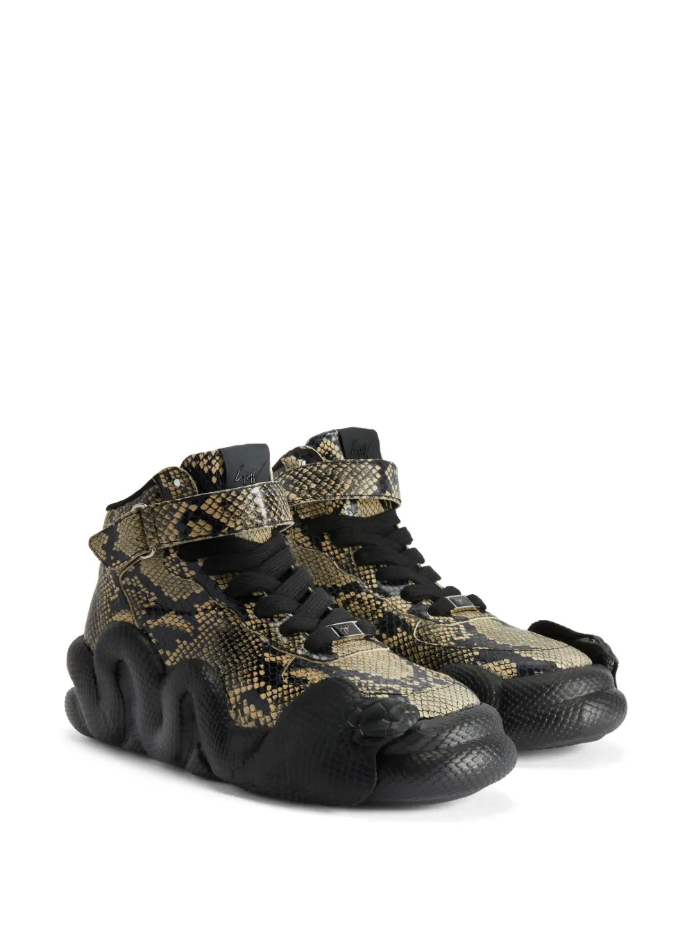 Giuseppe Zanotti Cobras Snake-Effect Leather Mid-Top Sneakers