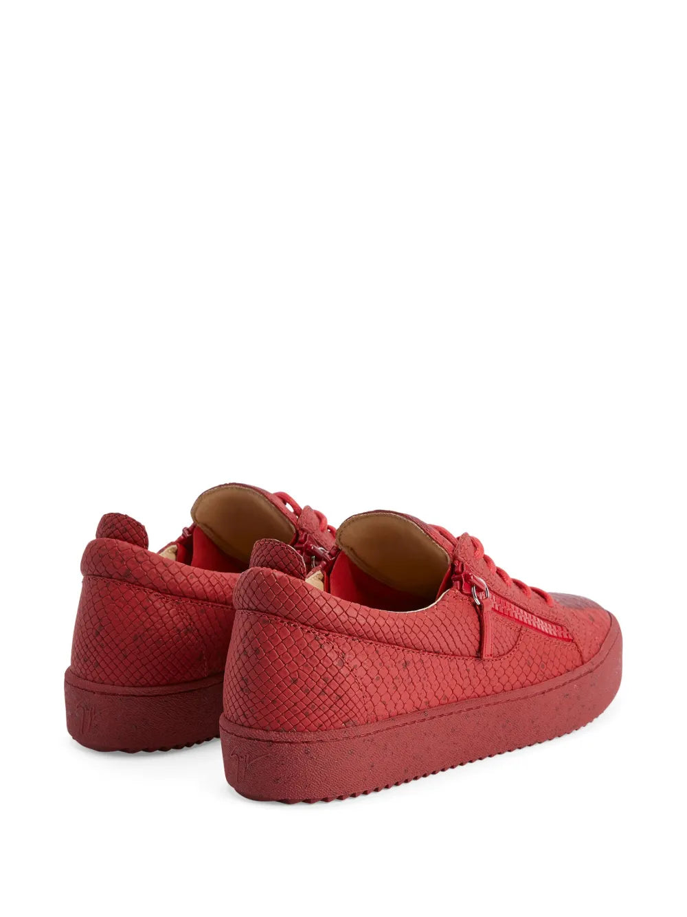 Giuseppe Zanotti Frankie Snakeskin-Effect Double-Zip Low-Top Sneakers