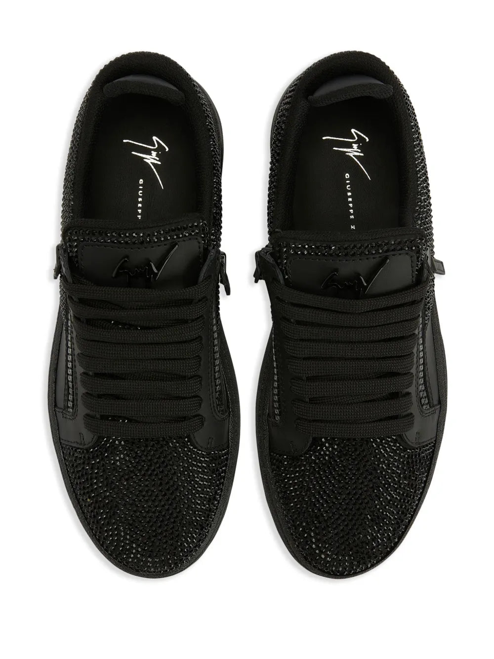 Giuseppe Zanotti Gz 94 Crystal-Embellished Double-Zip Low-Top Sneakers