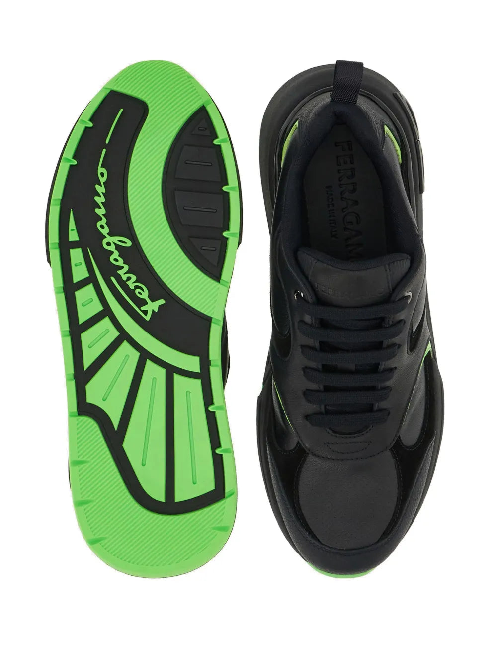 Ferragamo Logo-Embossed Leather Sneakers