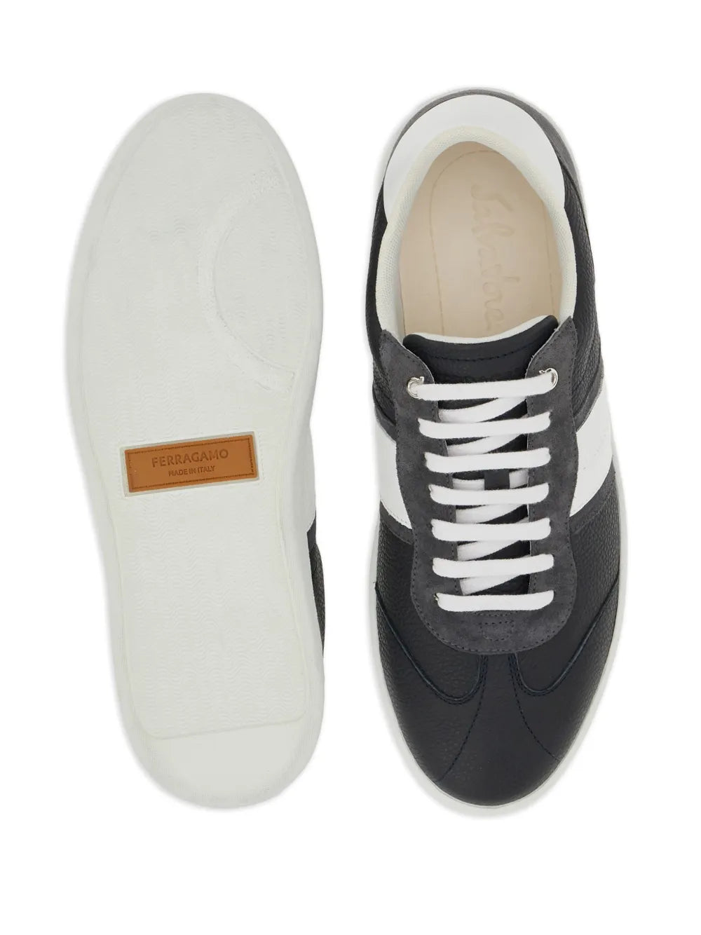 Ferragamo Logo-Embossed Leather Sneakers