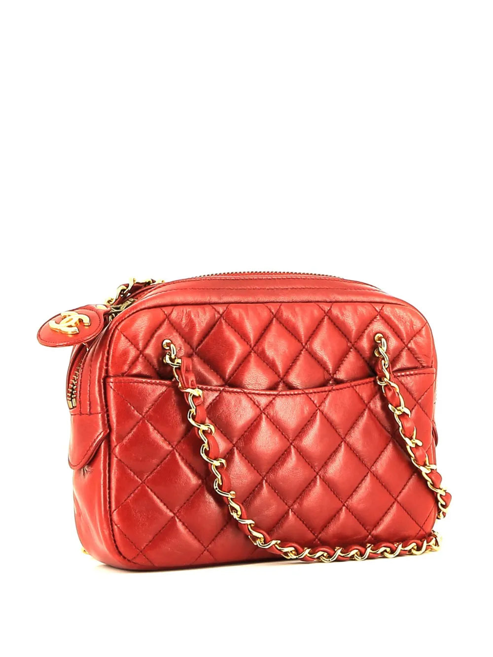 Pre-OwnedCHANEL Pre-Owneddiamond-quilted logo pull-tab camera bag