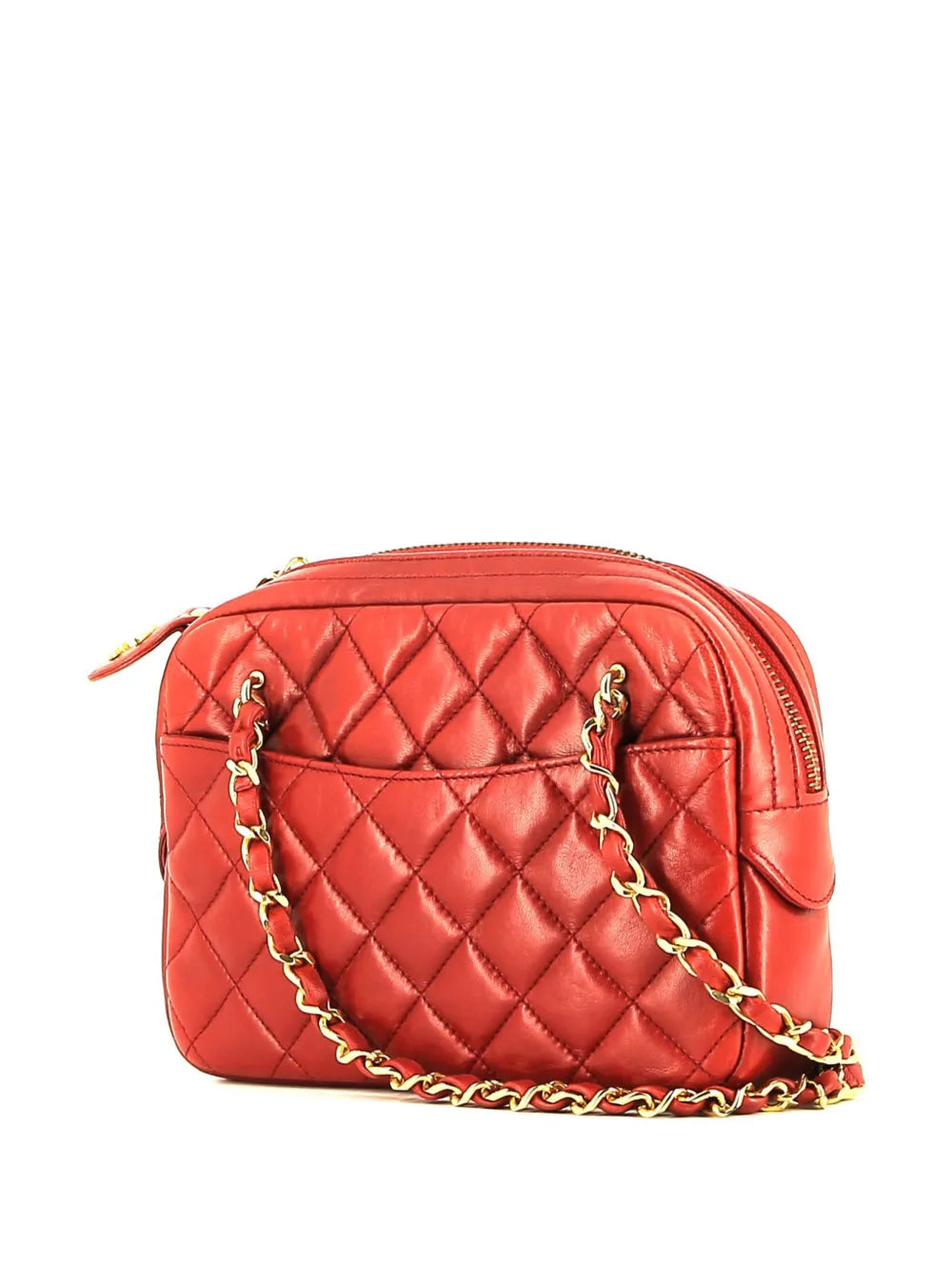 Pre-OwnedCHANEL Pre-Owneddiamond-quilted logo pull-tab camera bag