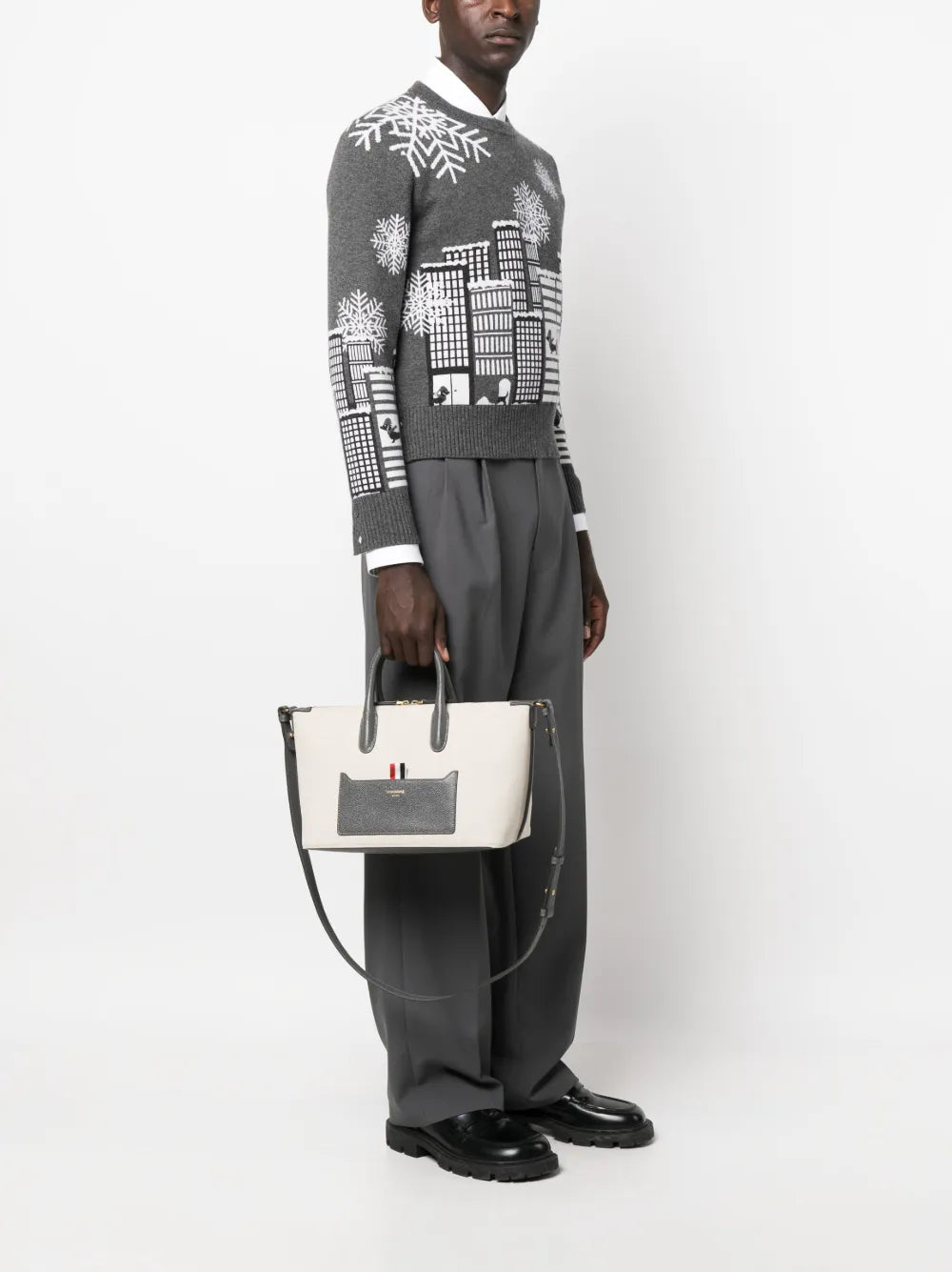 Thom Brownegrosgrain-loop tote bag