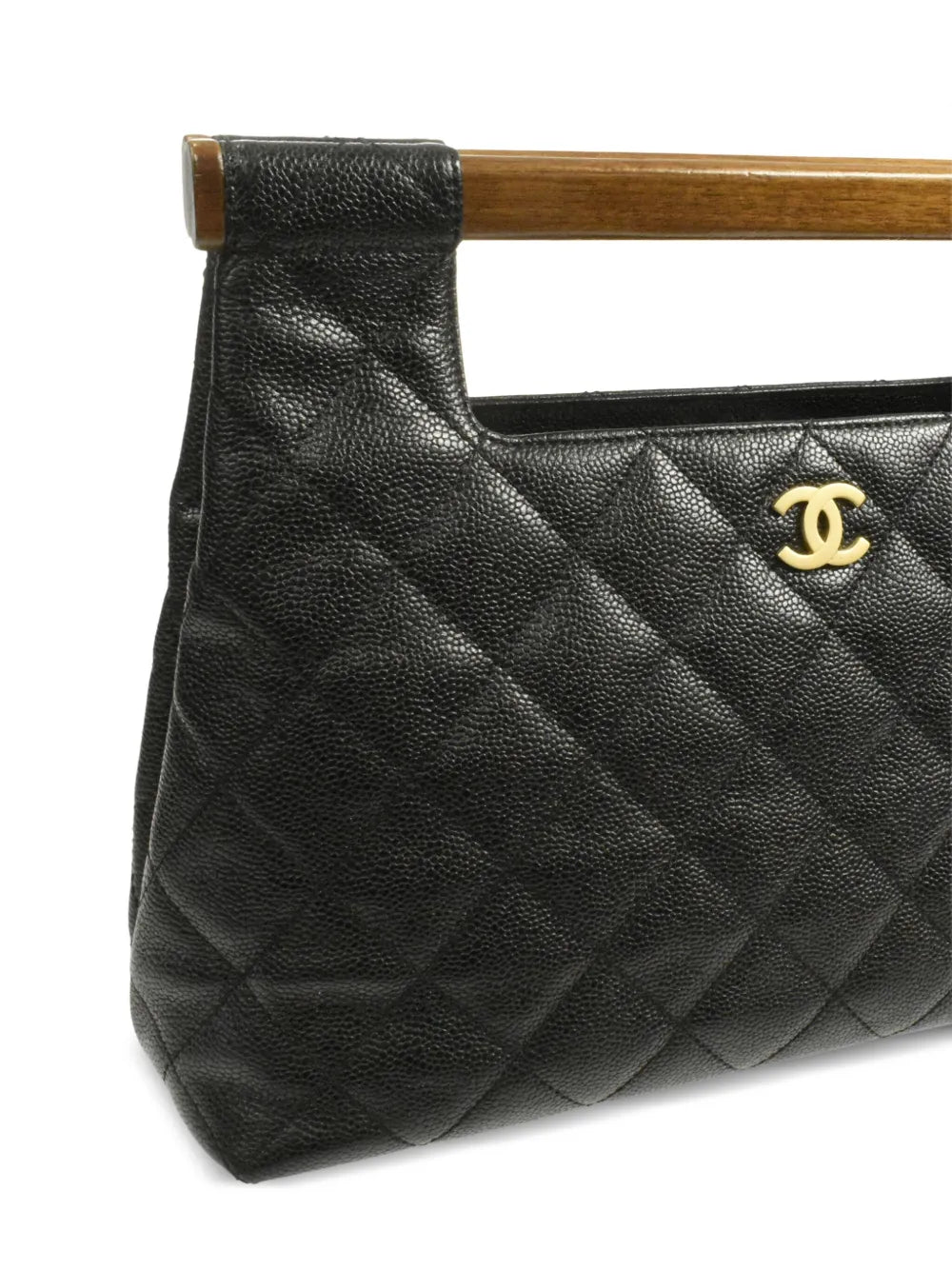 Pre-OwnedCHANEL Pre-Owned2003 wood handle CC handbag