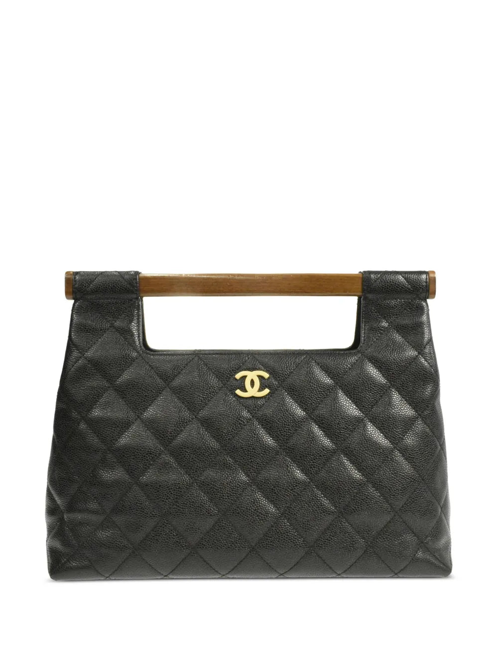 Pre-OwnedCHANEL Pre-Owned2003 wood handle CC handbag