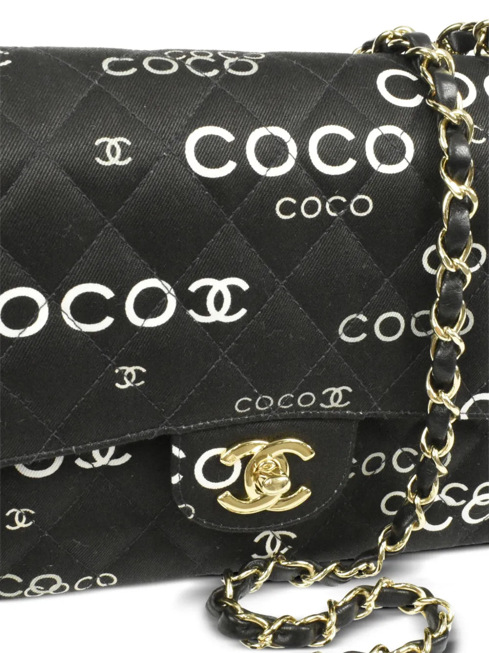 Pre-OwnedCHANEL Pre-Owned2002 Coco-Print Double Flap shoulder bag