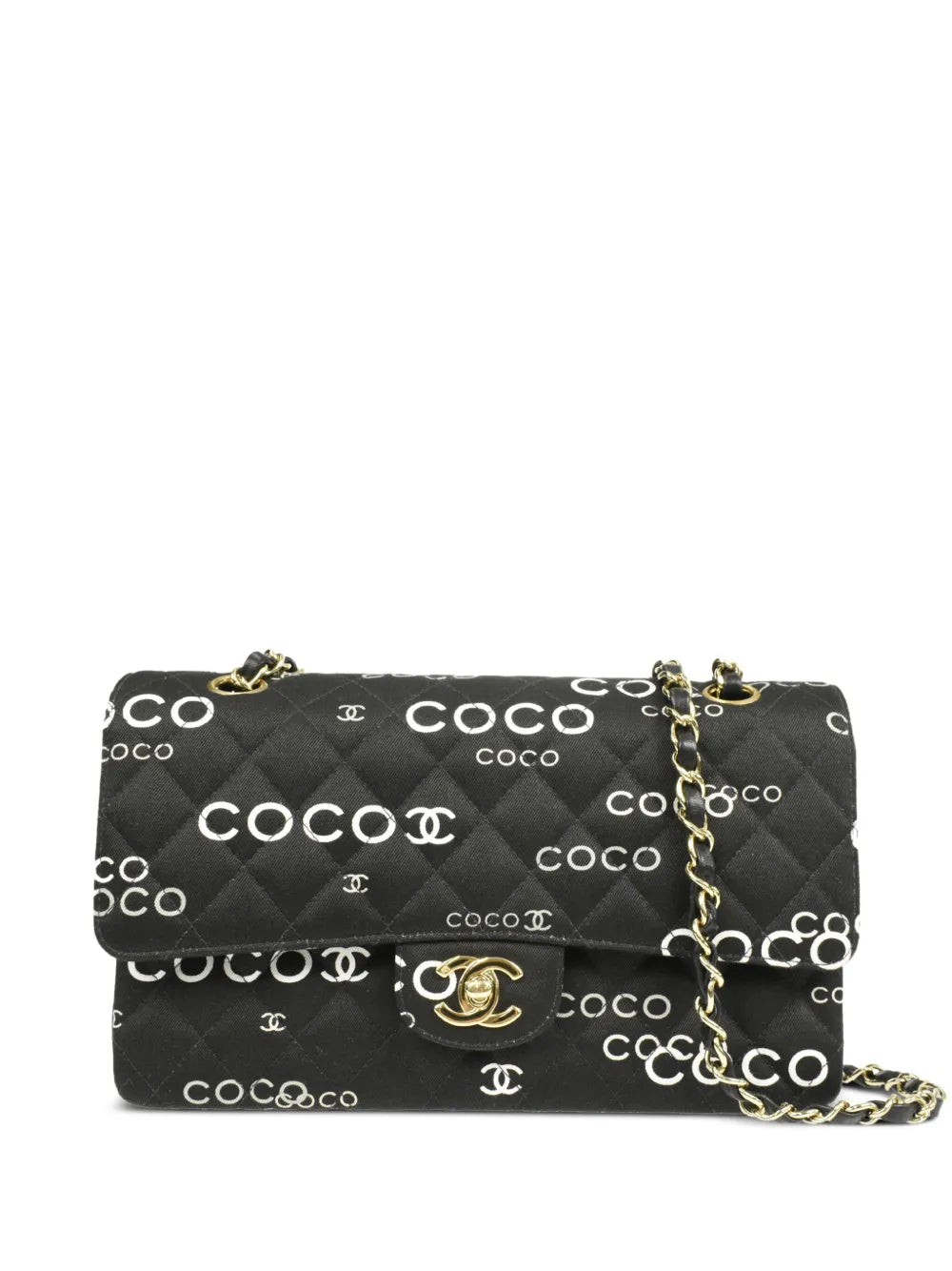 Pre-OwnedCHANEL Pre-Owned2002 Coco-Print Double Flap shoulder bag