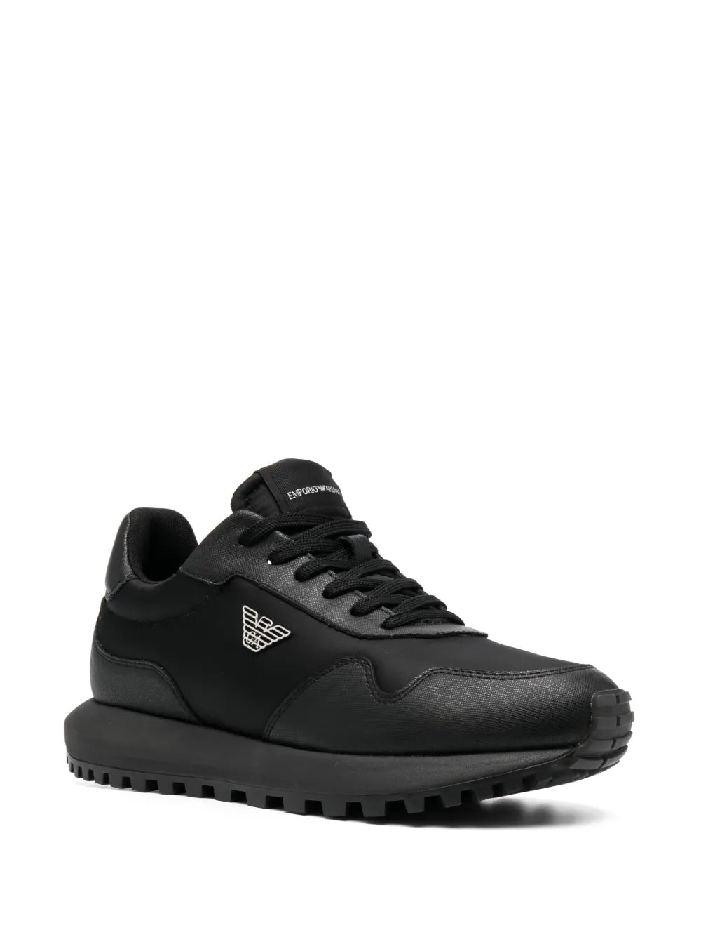 Emporio Armani Logo-Charm Lace-Up Sneakers