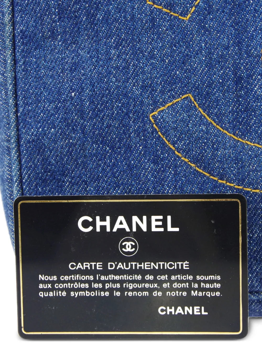 Pre-OwnedCHANEL Pre-Owned1997 CC two-way denim vanity bag